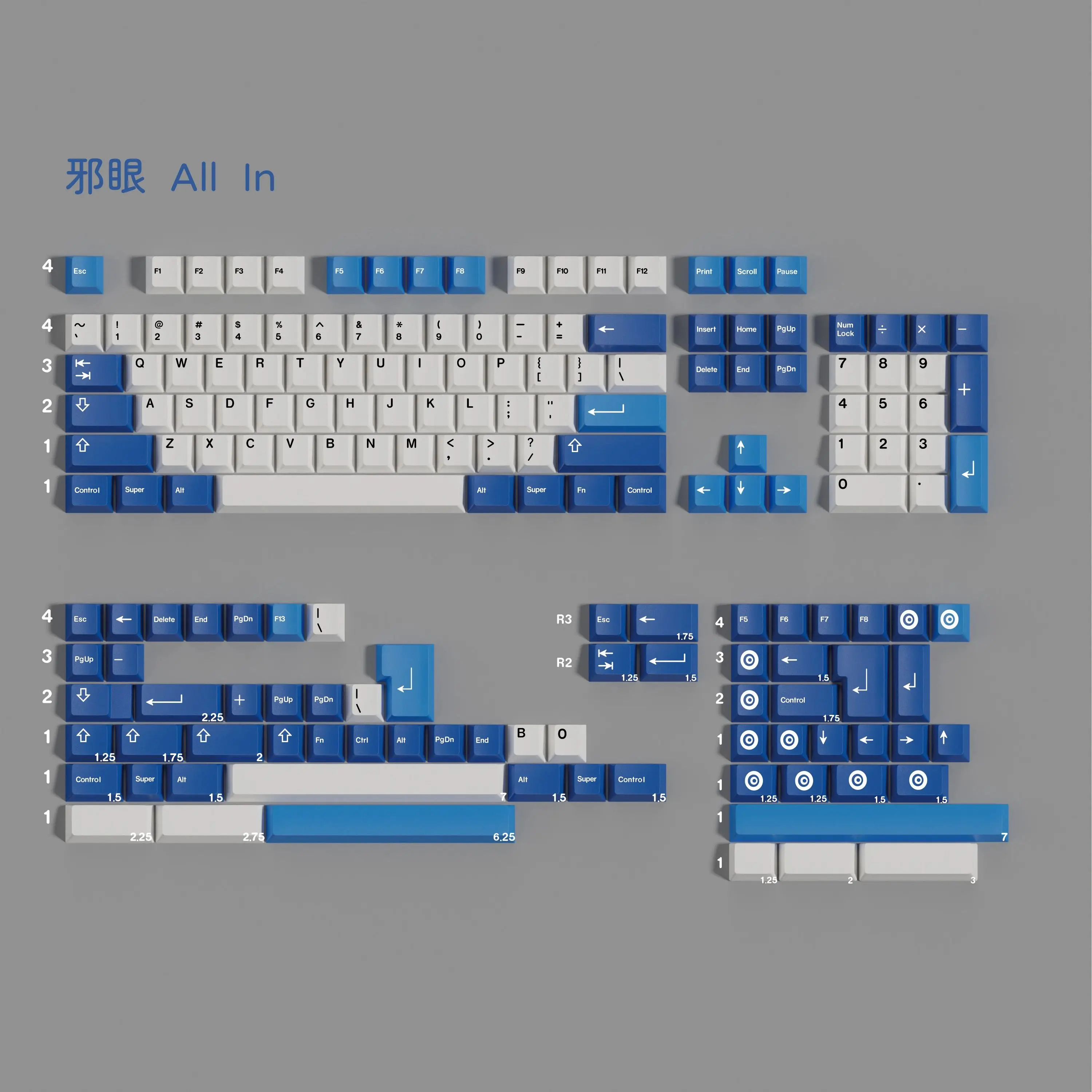 PBT Keycap Cherry Profile Clone GMK Evil Eye Keycaps Dye-Sub Key Cap For MX Mechanical Keyboard GH60 61 64 66 68 75 87 96 98 108