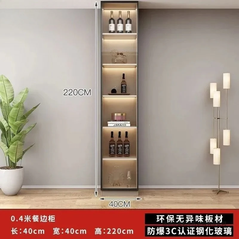 Solid Wood Dining Sideboard Tall Storage Cabinet Wall Mounted Wine Bar Console Table for Living Room Modern Luxury Tea