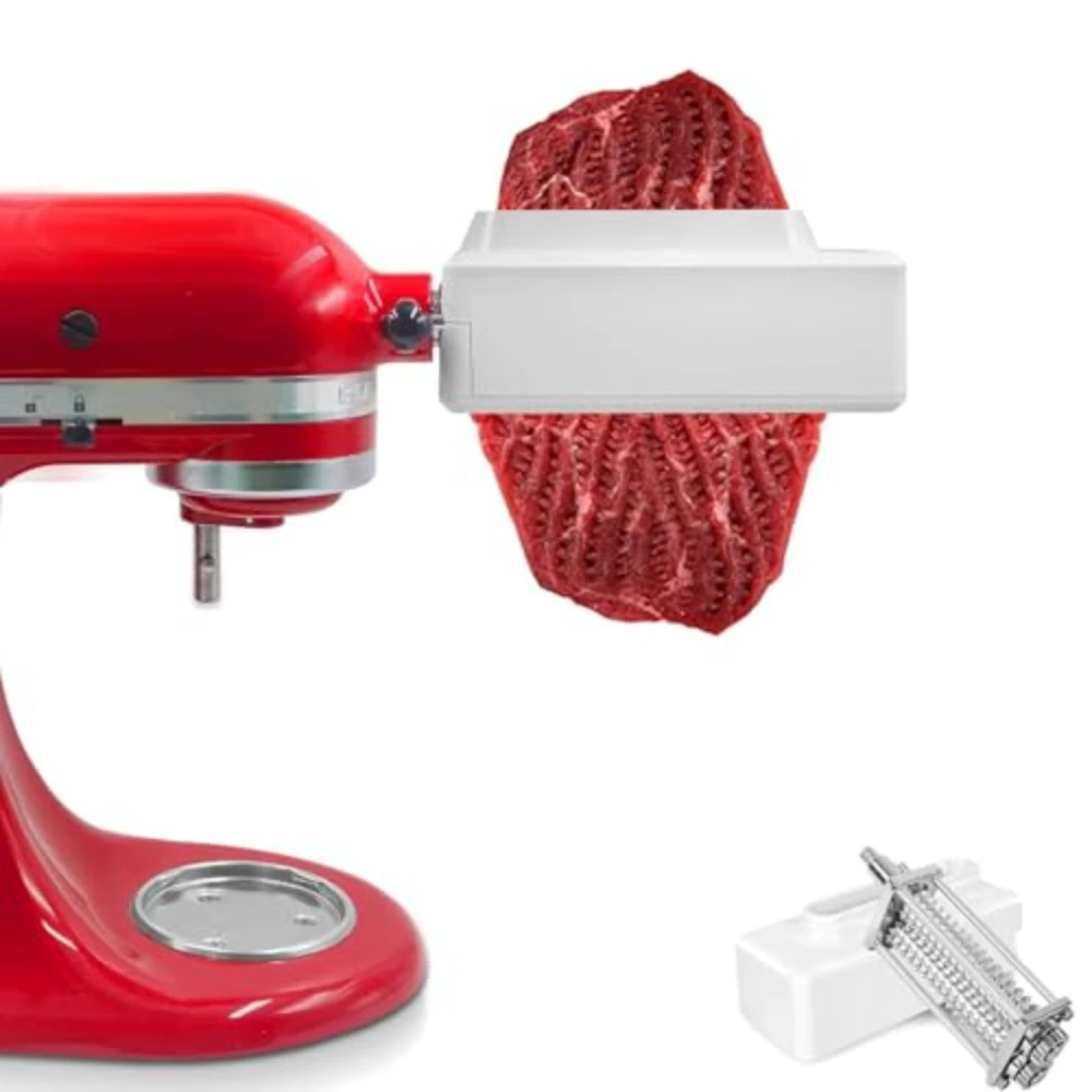 

Meat Tenderizer for KitchenAid-Stainless Steel Meat Tenderizer Attachment with Durable Gears for Beef/Pork/Includes Sturdy Cover