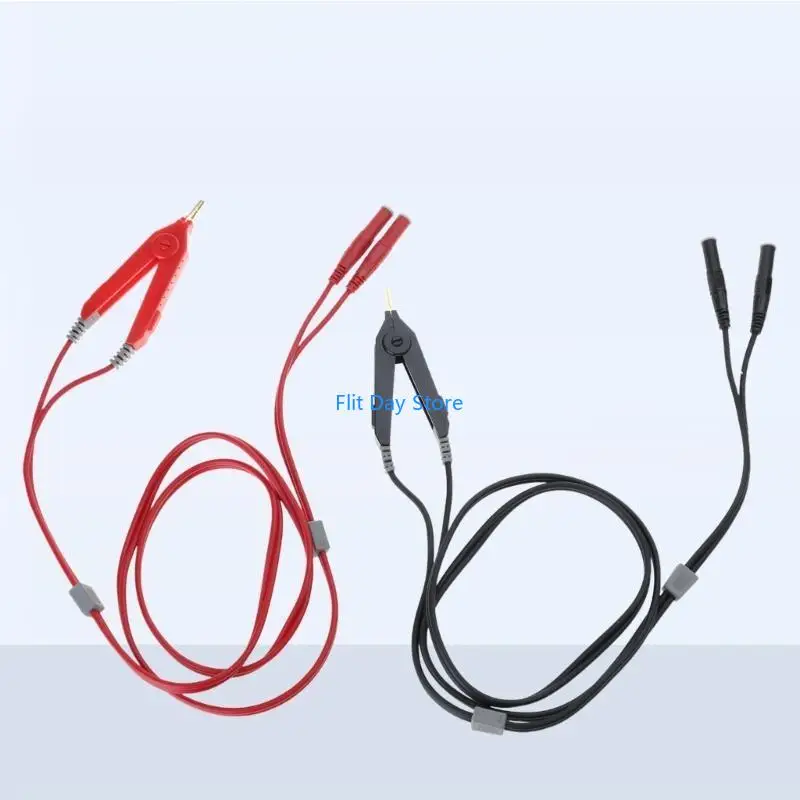 F92C 2 Pack Four Wire Clip Test Lines Probes for Efficient Low Resistance Testing in Tight Space, Power Equipment Maintenance