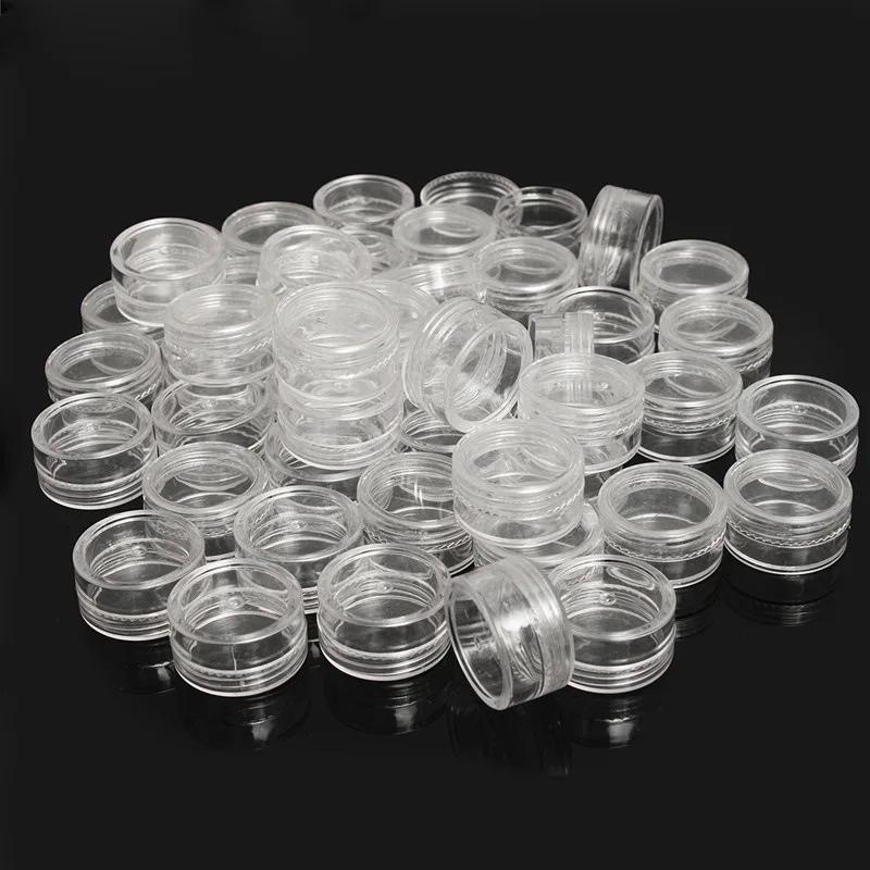 Frascos vacíos de plástico transparente para cosméticos, contenedor de maquillaje, botellas de loción de bálsamo labial, frascos de crema, caja de