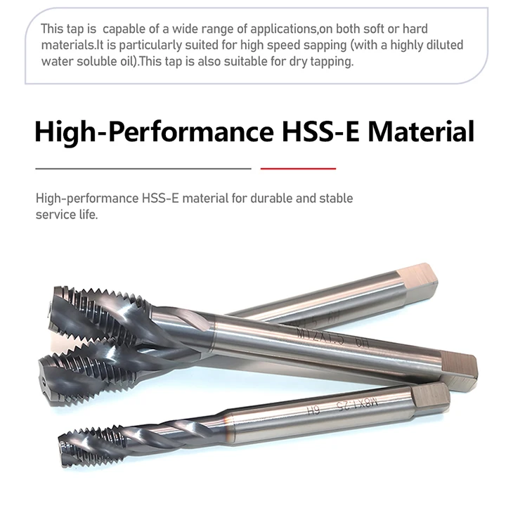 SUREWEL HSSE-Taps metrische M1~M24 und UNC 2-56~UNC1-8 Amerikanische INOX spiralgeriffelten Gewinde-Maschinen-CNC-Maschinen-Gewi – Detail 5