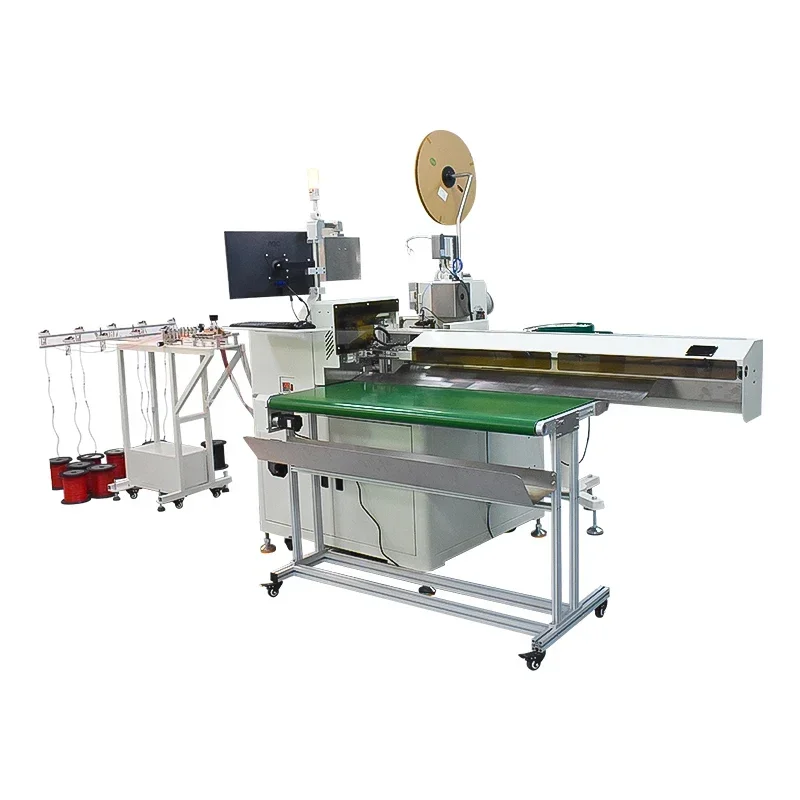 Fully automatic single head tin plating and piercing machine, split line cutting and self inspection integrated machine