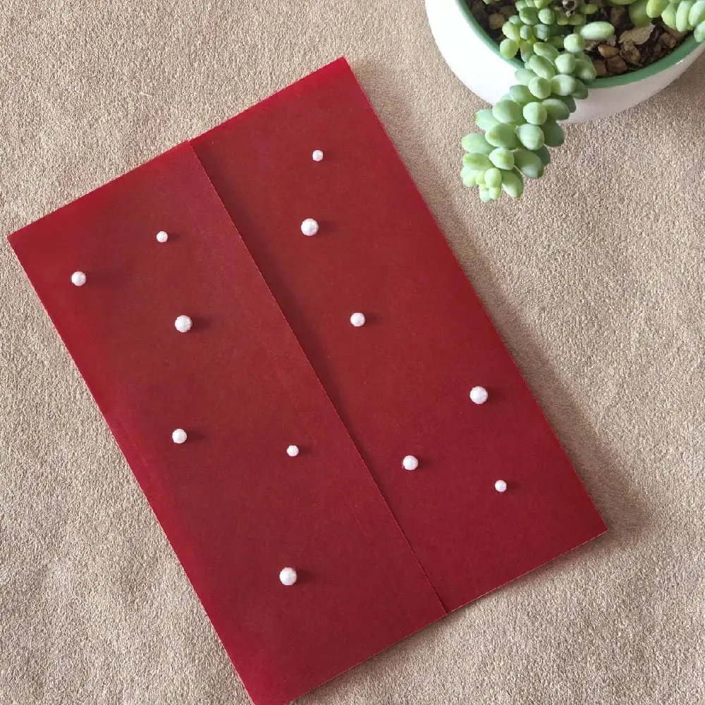 

Custom Wedding Invitation Jacket Vellum Sleeve with White Pearl, Fits for 5x7'' invitation cards