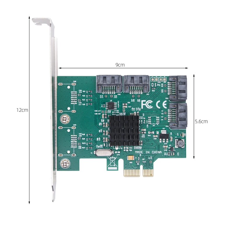 Karta rozszerzeń SATA PCIE Adapter PCI Express X1 na 4-portowy kontroler SATA3.0 Marvell 88SE9215 Chip PCI E PCI-E SATA 3 Multiplier