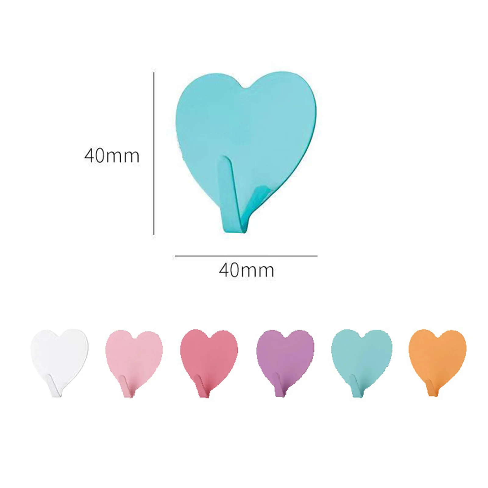 Heart Shape Wall Hook Pink Love Decorative Hook Room Key Hanger Adhesive Stainless Steel Hook Wedding Valentine\'s Day Decor