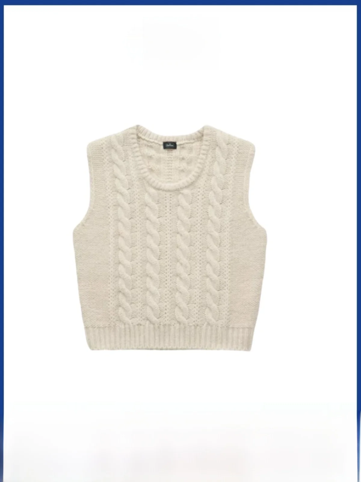 

Thebarnnet Eight Noodles Knitted Sweater Vest round Ne Svel Outerwear for Women Cotton Material Cleanfit Sle