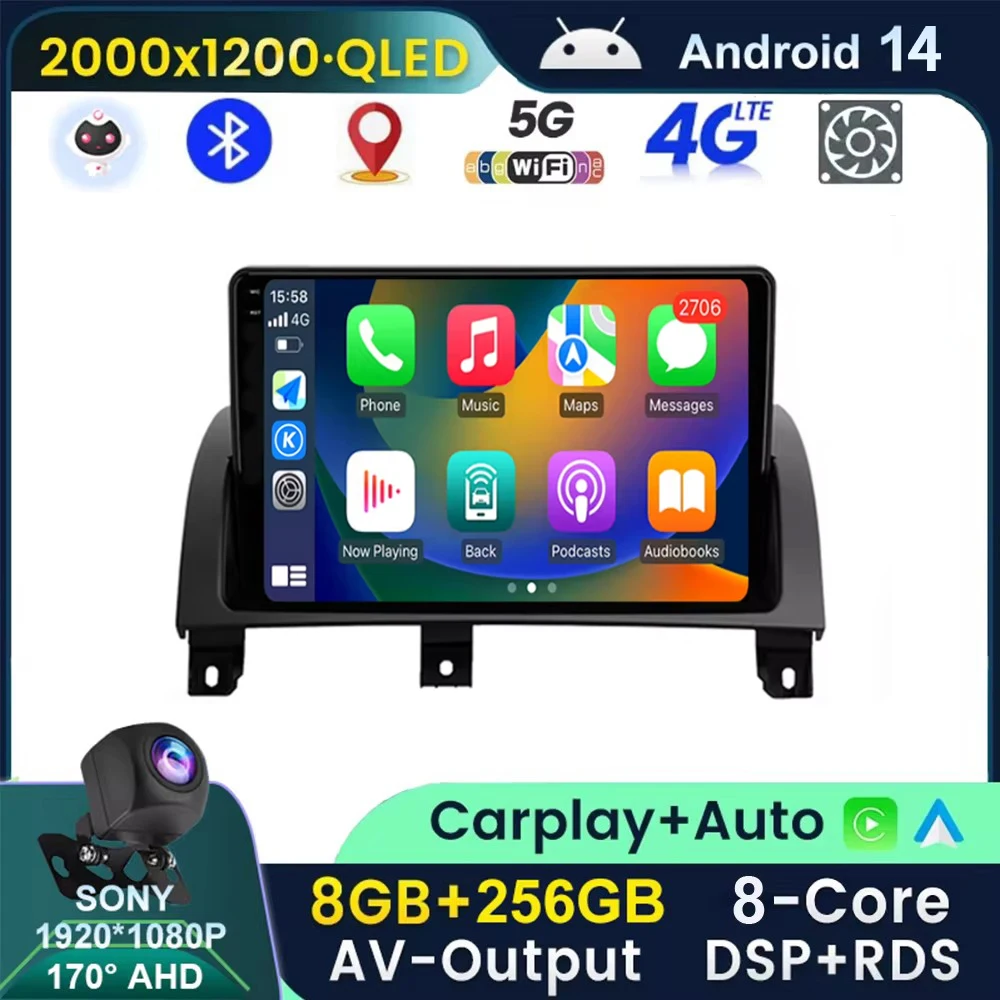 

QLED 2K Android 14 For MG 3 II Cross 2013 - 2021 Car Radio Multimedia Autoradio Video Player Carplay AUTO GPS 2DIN NO DVD SWC