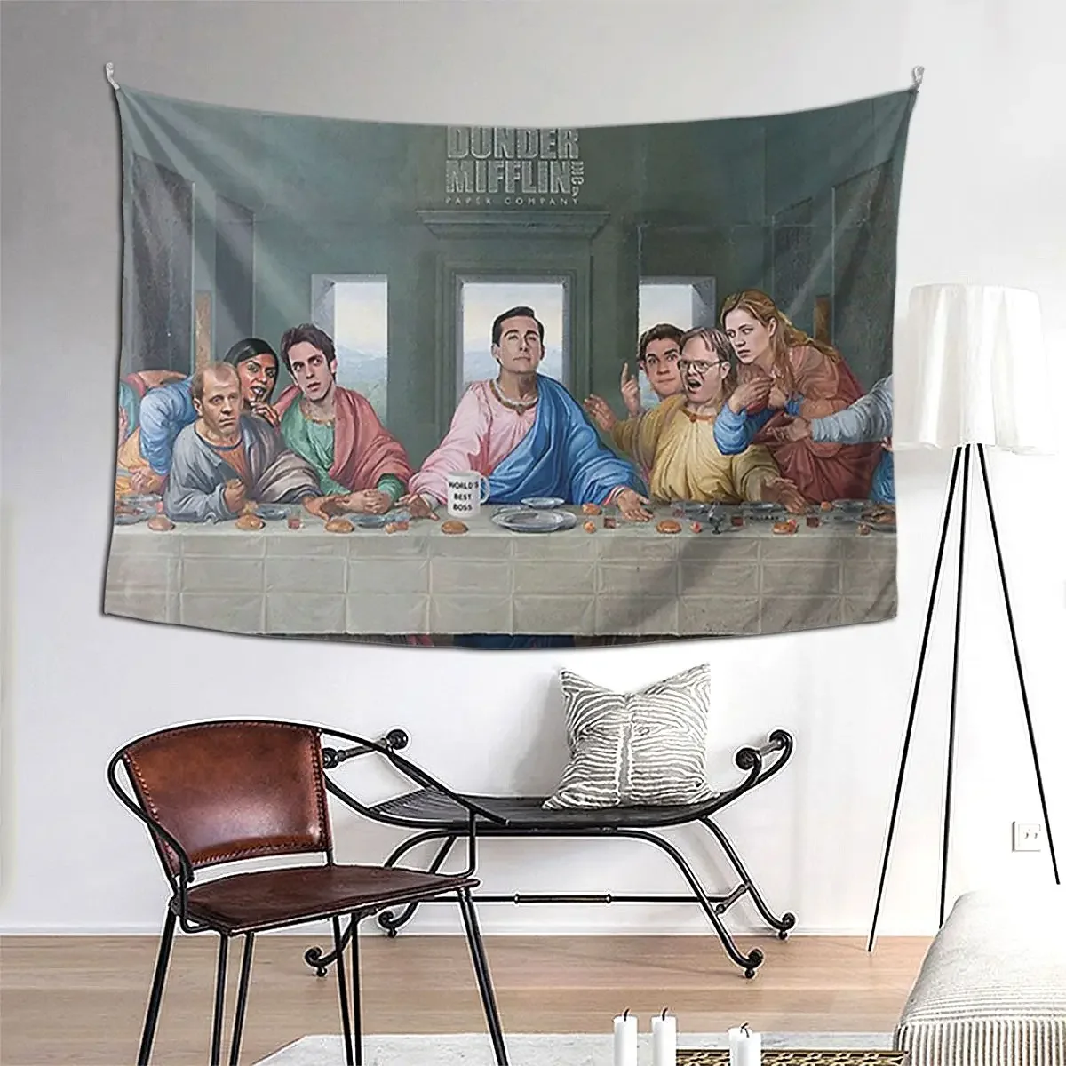 The Last Supper Office Edition Tapestry Wall Hanging Aesthetic Home Decoration Tapestries for Living Room Bedroom Dorm Room