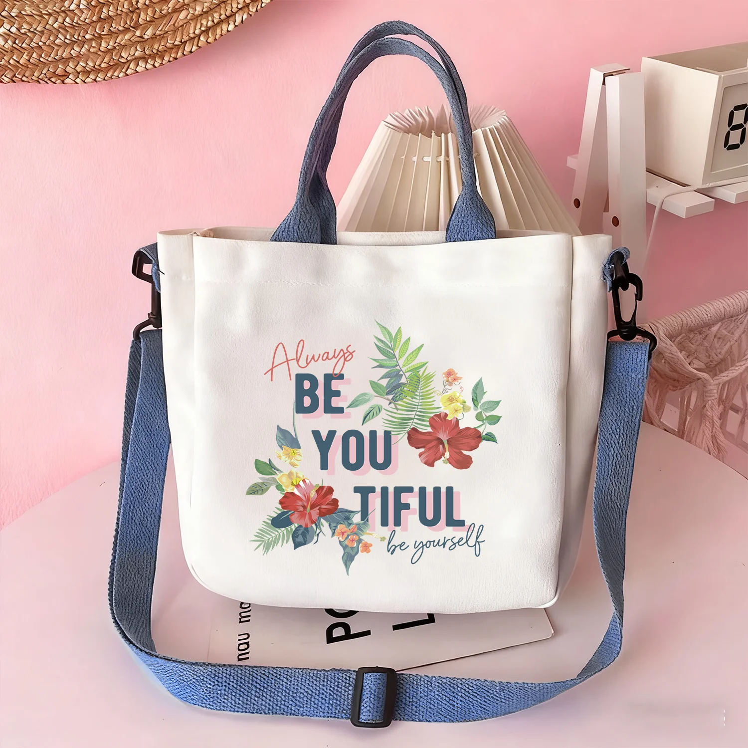 

"Always Be You-Tiful" Patterned Handbag & Crossbody Bag — Stylish Tote for Travel, Vacations, and Cosmetic Storage