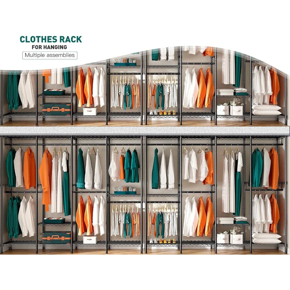 Raybee Heavy Duty Clothes Rack, Roupas Racks para pendurar roupas, Metal Garment Rack, 1150lbs