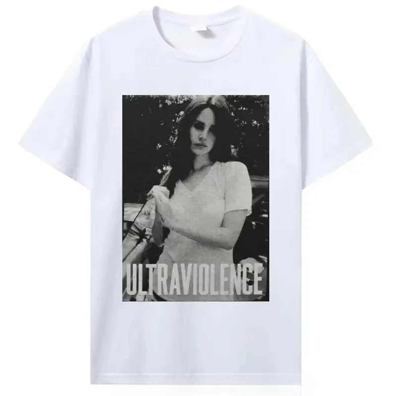 2024 Lana Del Rey Super Violent T-shirt Japanese Fun Gothic T-shirt Harajuku Plus Size Women's Aesthetic Cotton Top T-shirt