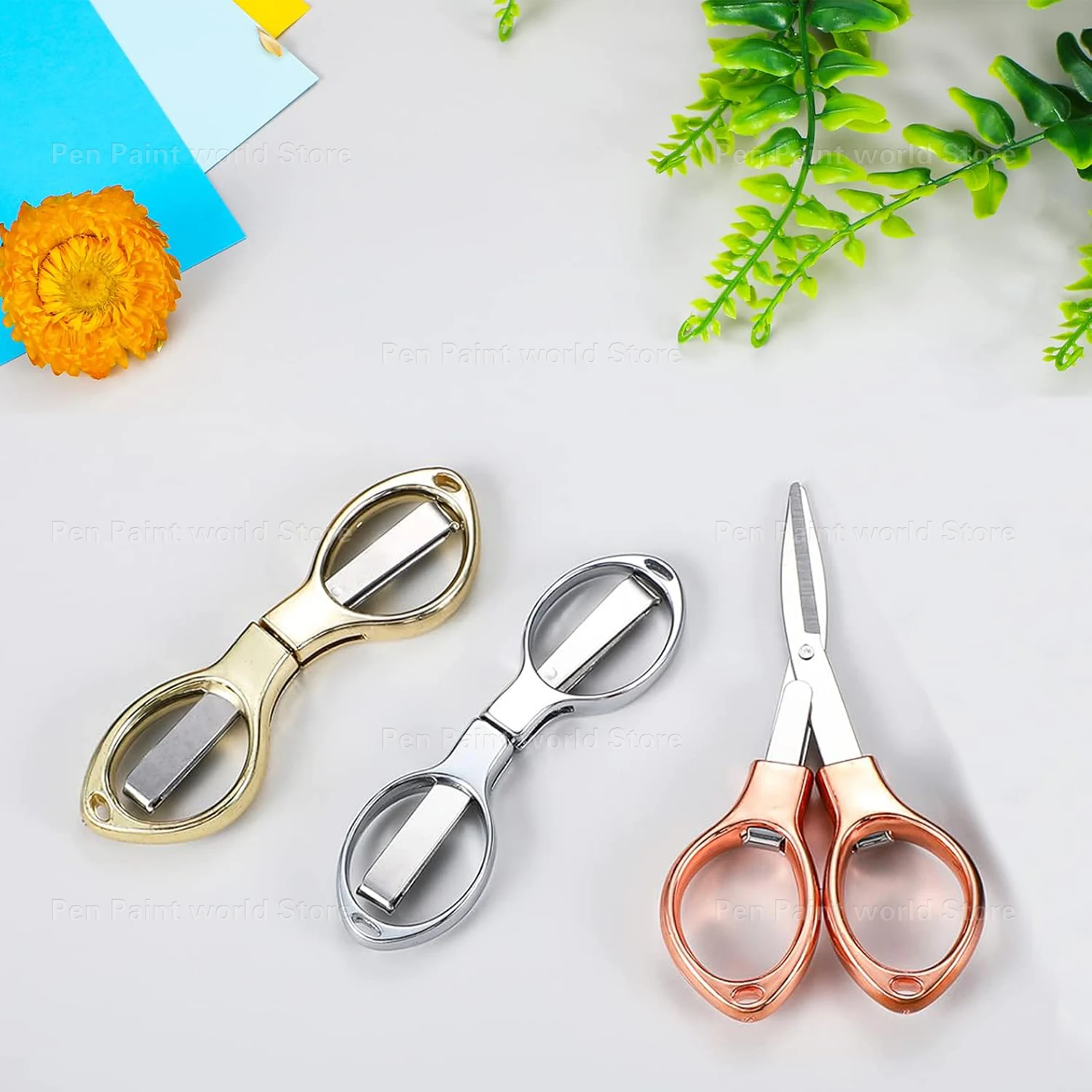 15Pcs Wholesale Stainless Steel Mini Scissors - 8-Shape Foldable Design for Outdoor & Sewing