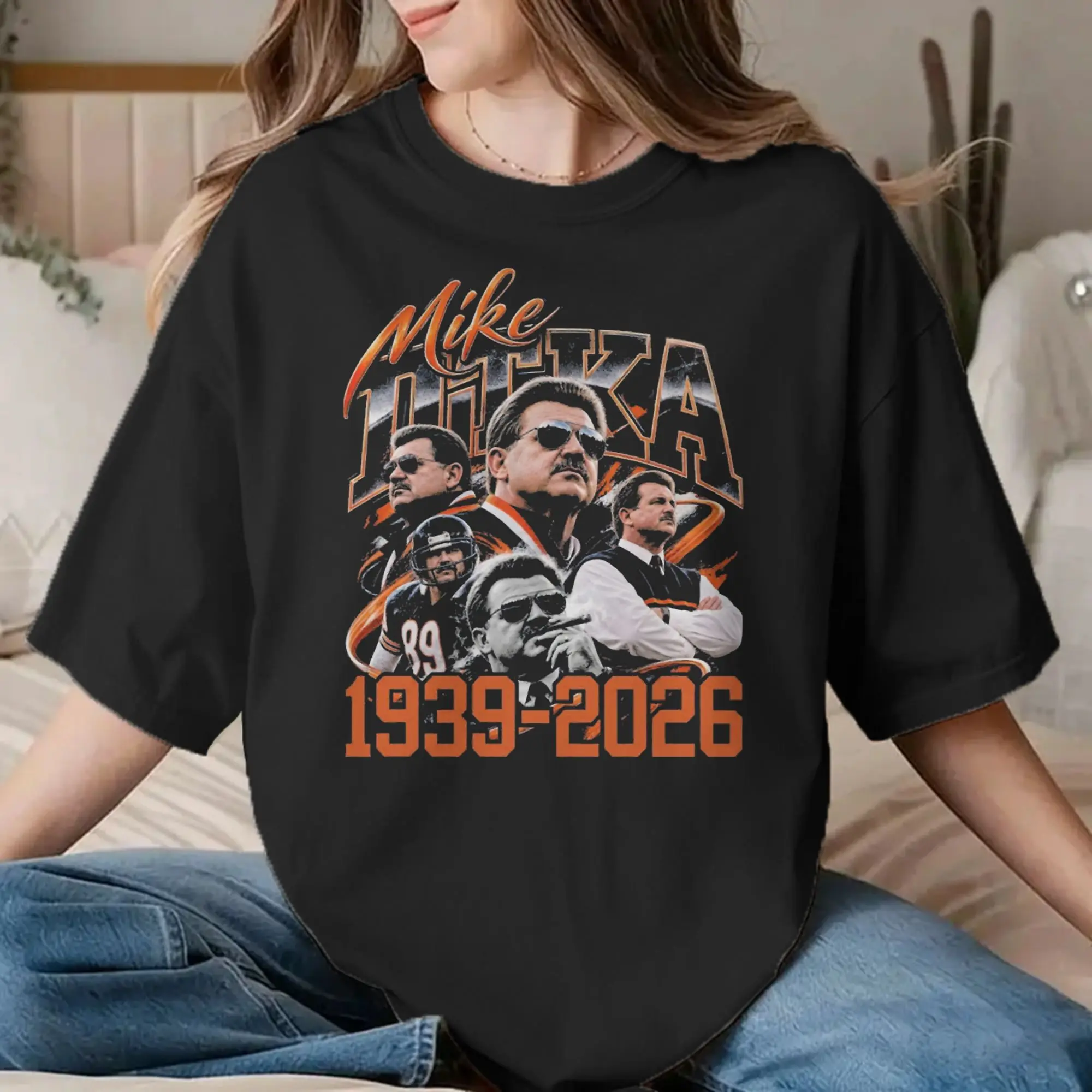 Mike Ditka Memorial 1939-2026 T Shirts for Men Women 100% Cotton Vintage T-Shirts Round Collar Tees Clothing Birthday Gift