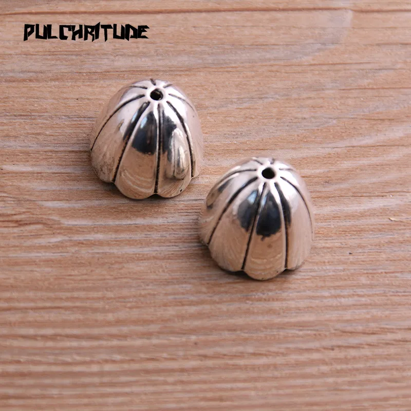 4pcs 15*18*18mm Two Color Bead Caps Charm Hollow Lotus Pendants Jewelry Accessories DIY Receptacle Charms