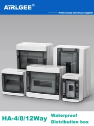 Sideways HA series 5/8/12Ways Household illumination Electrical Distribution Box MCB Waterproof Junction Wire Box ABS+PC Plastic
