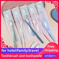 Free Shipping Colorful Kawaii Lovely Color Toothbrush Dental Kit Travel Hotel Supplies Wholesale Toothpaste Private Care Applian