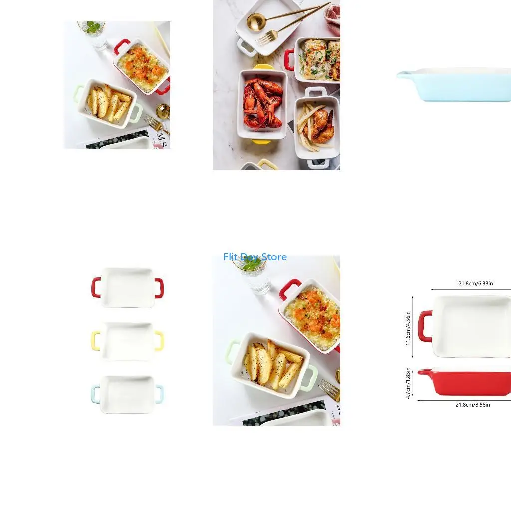 F92C Stylish Ceramic Baking Sheet Perfect For Cooking Cakes Pie And Quick Meals Preparation