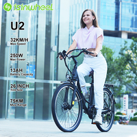 Isinwheel U2 Adult Electric Fat Bike 250W Power 26 Inch Wheel 36V 13Ah Battery up to 32 Km/h Max Speed Road Bicycle