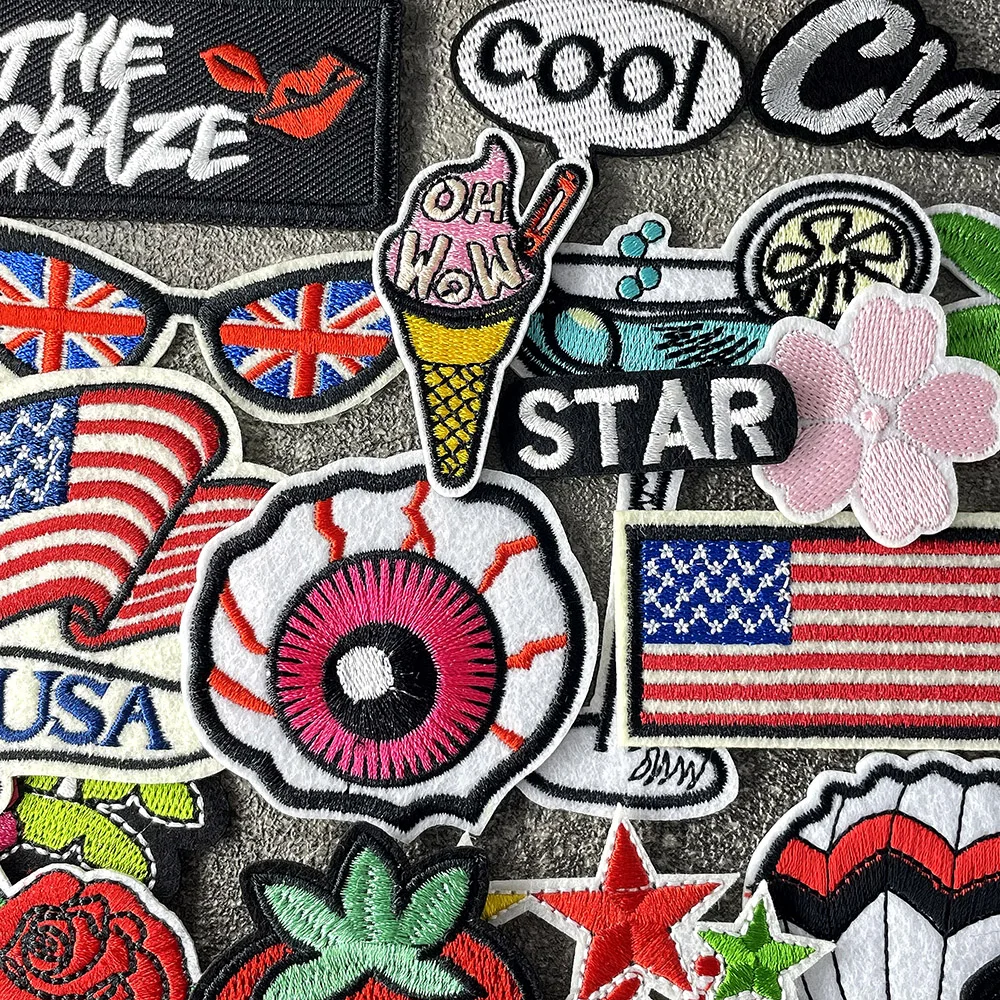 الكلاسيكية كول ستار التصحيح للملابس الحديد على الخياطة المطرزة زين لطيف النسيج شارة الملابس والاكسسوارات بقع #3