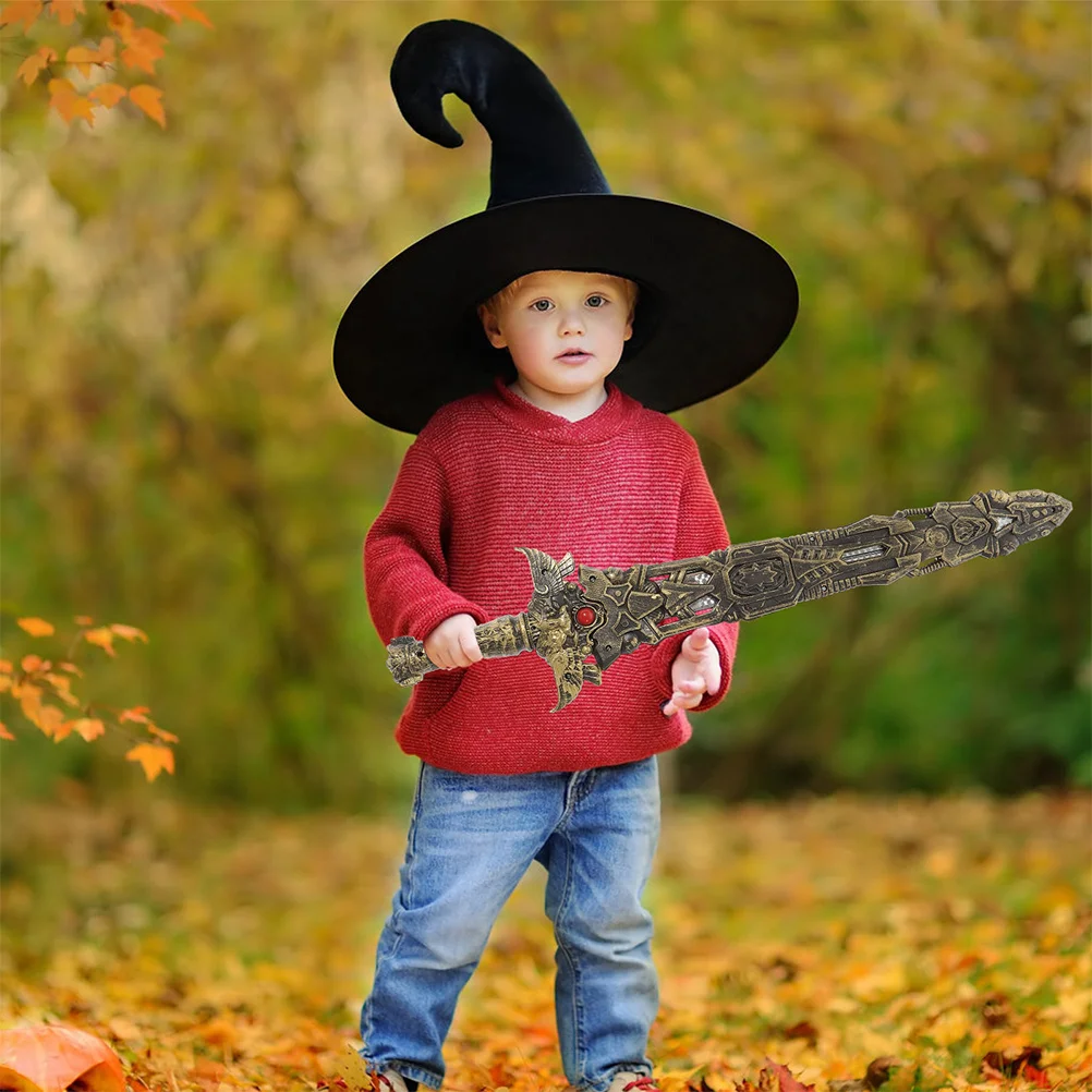 Espada de plástico para niños, espada de juego ligera y duradera, accesorio de Cosplay portátil, espada japonesa, accesorio de reunión de juegos de fiesta, 2 uds.