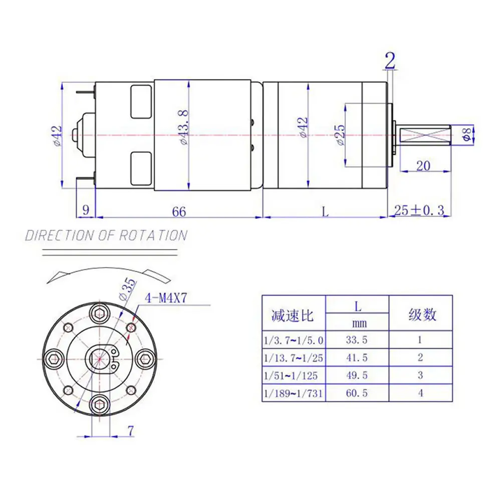 42GP-775 Planetary Gear Motor DC12V24V High Power High Torque Low Speed Adjustable Speed Motor Generator