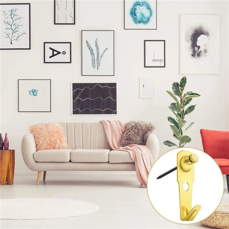 A98E-120 Pcs 30 Lb Picture Hangers With Nails Photo Frame Hanger Hooks Picture Hanging Nails For Hanging Clock