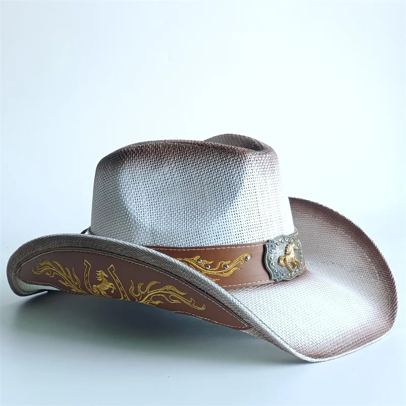 Western Straw Hats 2026 Embroidered Patch for Men Women Summer Beach Sun Hat Vintage Curled Edge Sombrero Hombre