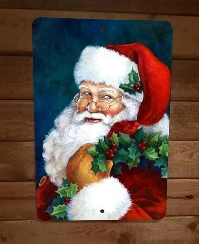 Merry Xmas Christmas Santa Saint Nick  Metal Wall Sign Poster