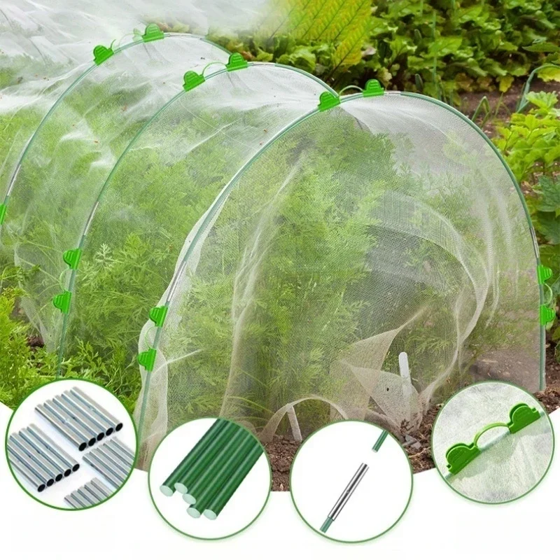 Greenhouse Hoops Kit DIY Grow Tunnel Fits Raised Garden Beds Rust-Proof Fiberglass Frame Support Rods for Plant Stakes Cover