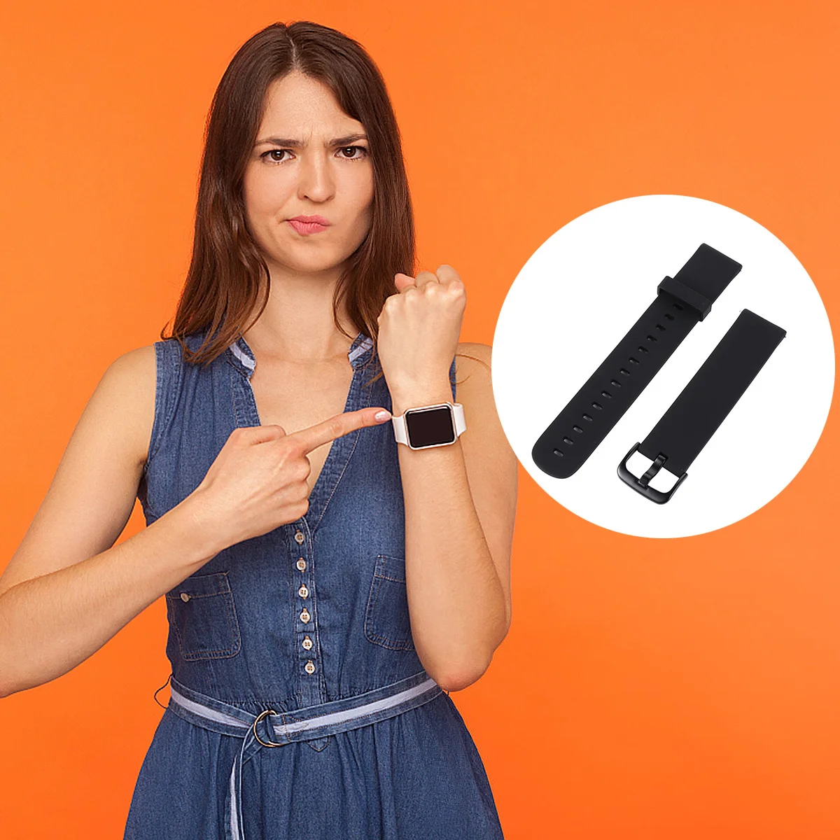 

20Mm Silicone Watch Strap Soft Eco Friendly Fit for Smartwatch Comfort Wear Daily Sports Wrist Band Replacement