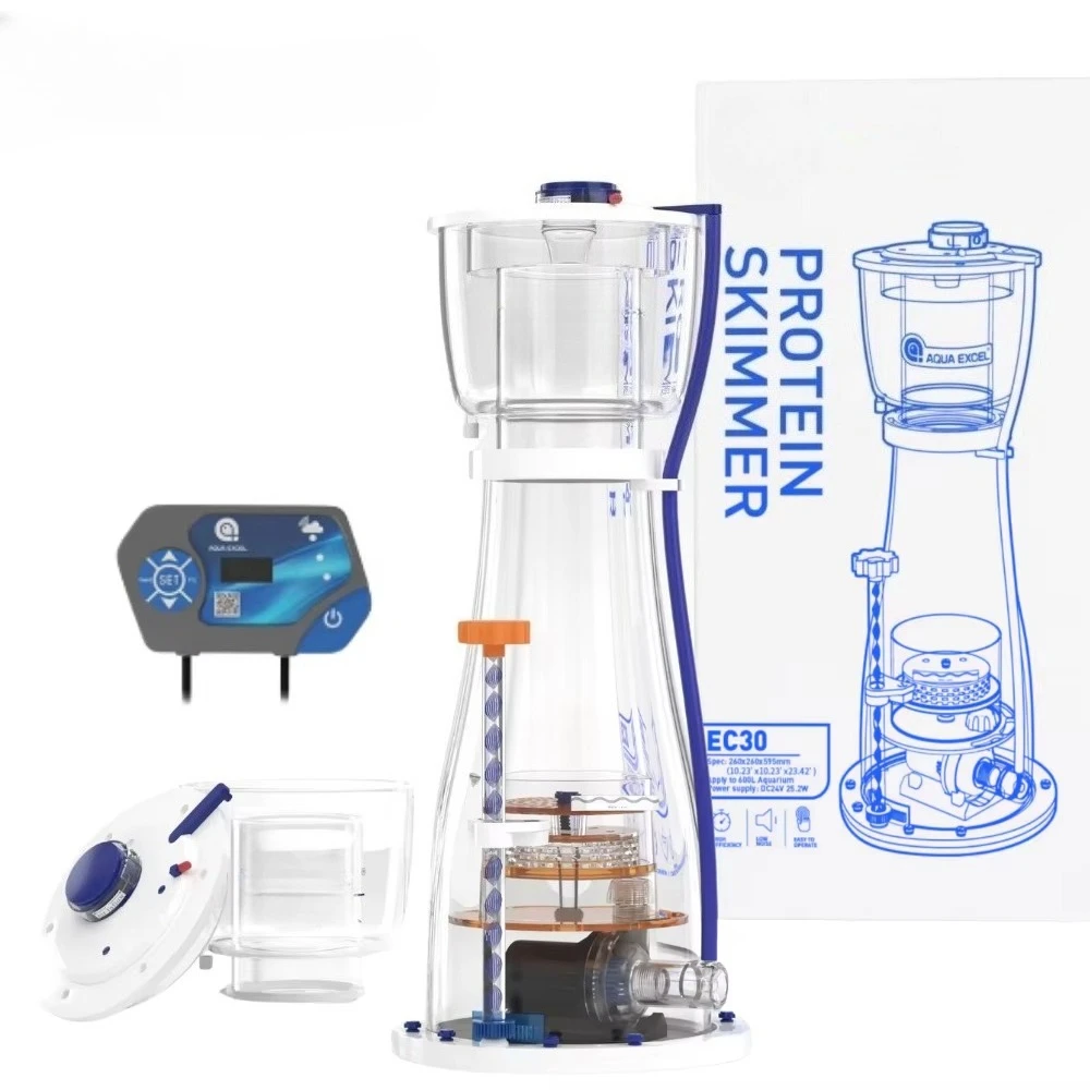 AQUA EXCEL EC-15 Protein Skimmer Internal Sump Skimmer With Anti-overflow DC Pump For 80 Gals 300L Reef Tank