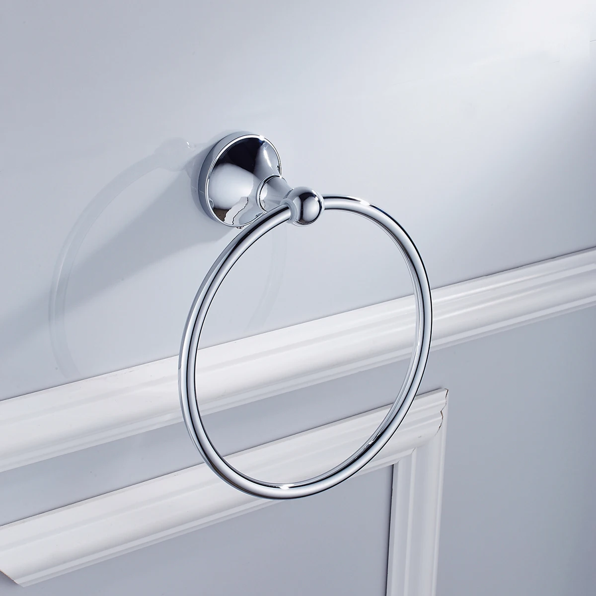 

Brass Material Round Ring Brushed Finish Durable Bathroom Hanging Rack For Home Hotel School Towel Ring Bathroom Brushed