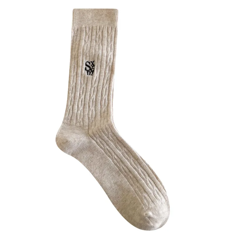 6 Pairs 2025 Women's Fall Winter Mid-Calf Cotton Slouch Socks Set Warm Socks Casual Grip Socks High Quality Wholesale Hosiery