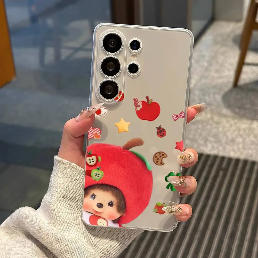 Monchhichi Phone Case For Samsung S25,S24,S21,S22,S23,S30,Ultra,S20,Plus,Fe,Note,10,9,5G Transparent