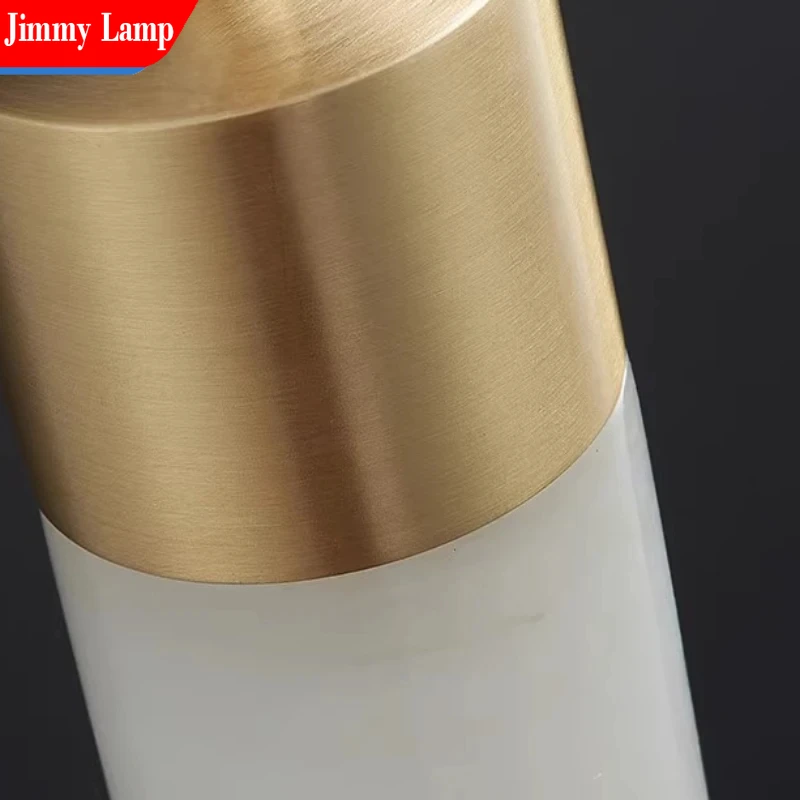 الاسكندنافية الحديثة الثريا الحجر الطبيعي قلادة ضوء الفني الخطي LED المطبخ غرفة المعيشة ديكور الإضاءة #6