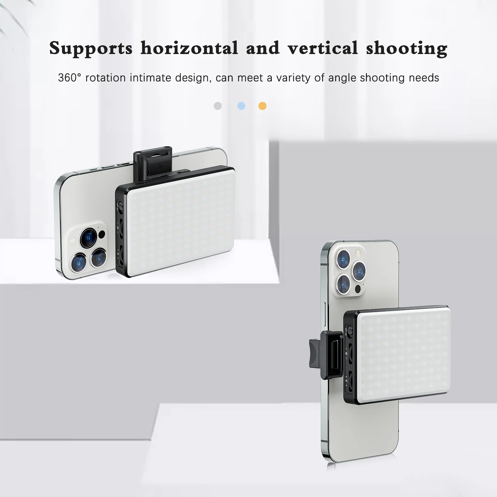 Luz de Selfie para teléfono, lámpara de relleno de transmisión en vivo con soporte de Clip trasero para iPhone 15, 14, 13, 12, luz de bolsillo para videoconferencia