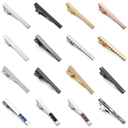 Luxury men's and women's tie clip high-quality metal laser plaid blue crystal clip business suit shirt accessories jewelry gifts