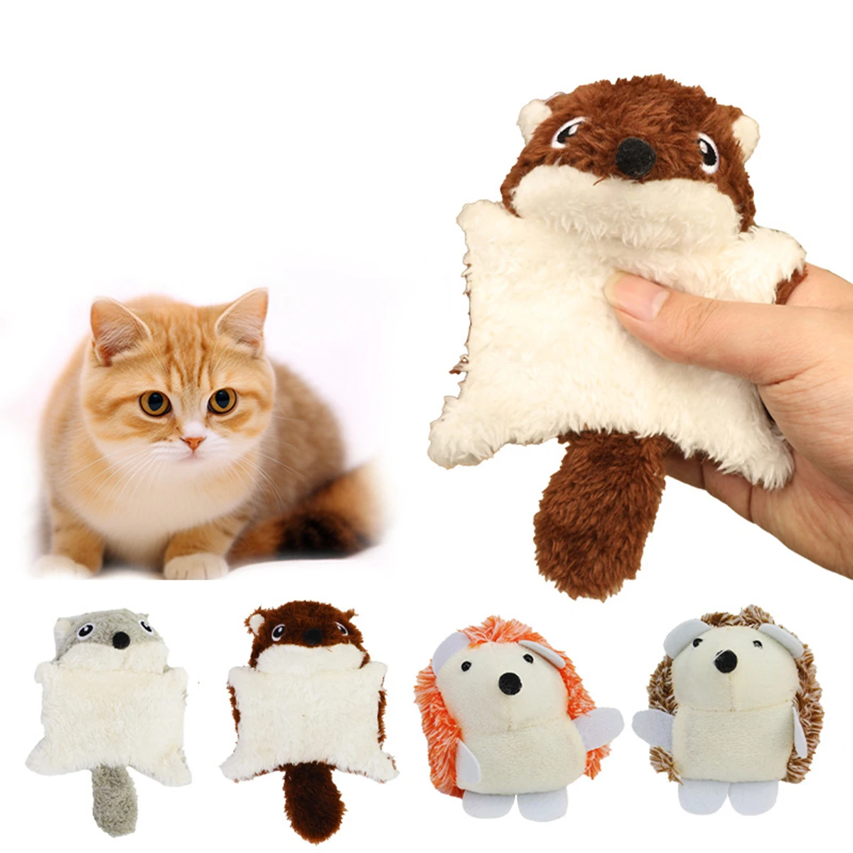 Pet Rattle Paper Dog Toys Pet Sounding Plush Toys Hedgehog Flying Mouse