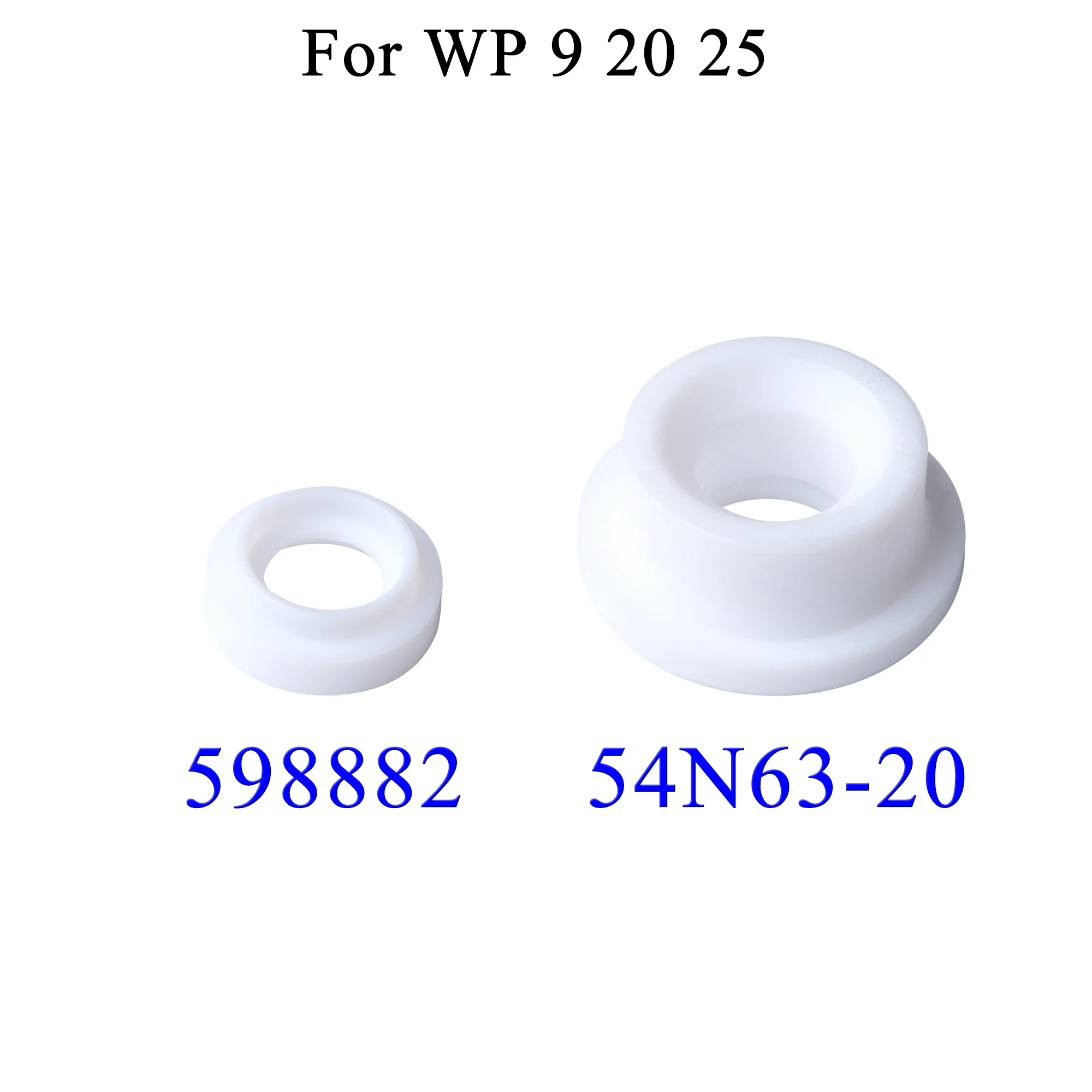 Imagem -03 - Junta do Copo Isolador 187 18cg 18cgg 18cg20 54n01 598882 54n63 54n63-20 para Kit de Tocha de Soldagem Tig Wp9 17 18 20 26 10 Pcs