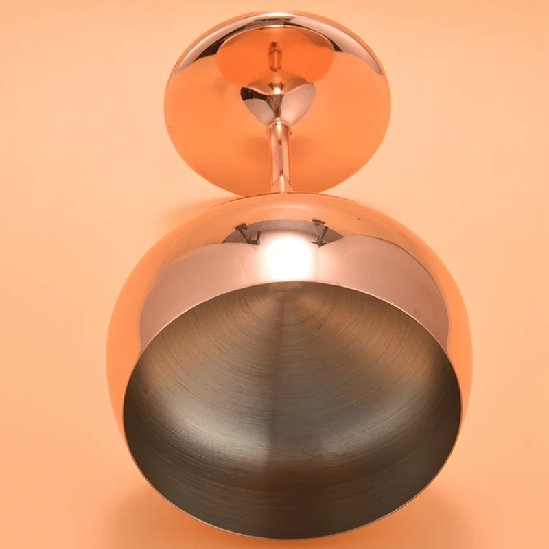 Aço inoxidável Champagne Copos, Vintage Martini Cocktail Glass, Copper Coupe, Conjunto de 2
