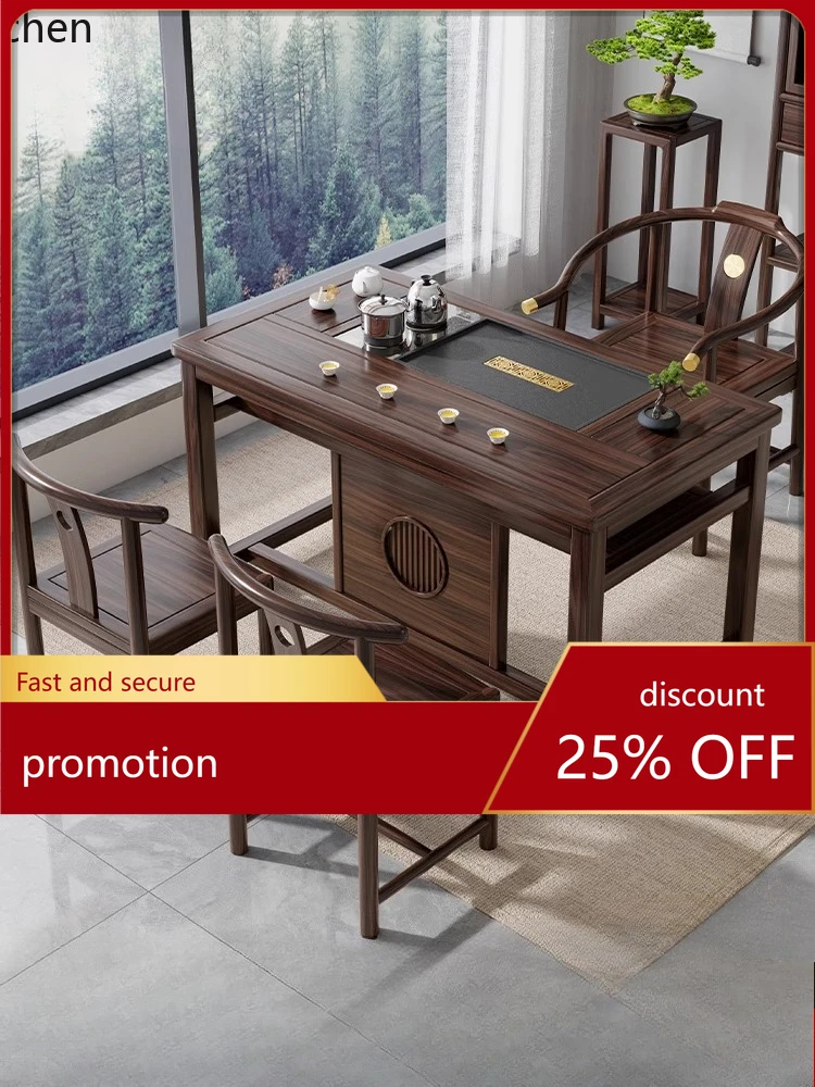 ZML balcony tea table chair new Chinese style tea making integrated living room small apartment coffee table