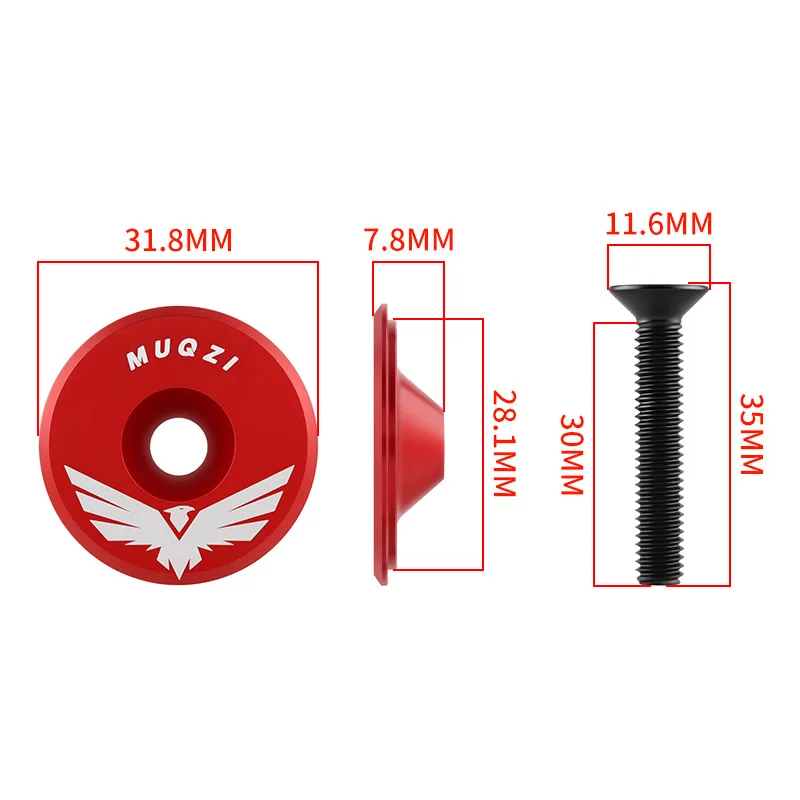 MUQZI 28.6mm Bicycle Headset Top Cover Colorful Ultra-Light Aluminum Alloy Front Fork Upper Cap Bike Bowl Set Replacement Parts