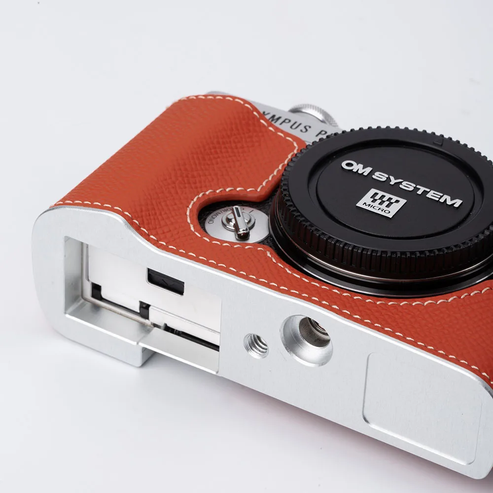 EP7 media funda de cuero genuino EP 7 bolso de cámara hecho a mano funda protectora para OLYMPUS E-P7 EP7 funda correas de hombro correa de muñeca