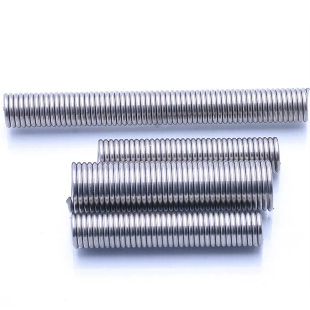 2Pcs No Hook Pullback Draught Spring Wire Diameter 1.5mm Stainless Steel Tension Springs OD 10 12 15mm Length 30mm 35mm-200mm
