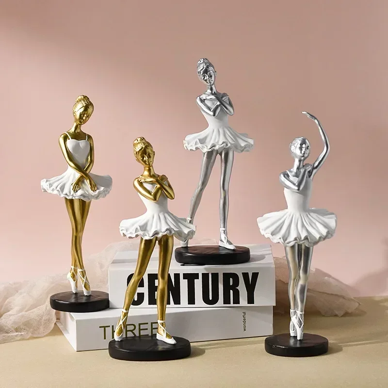 

Nordic Cute Girl Heart Dance Ballet Girl Resin Adornments Home Livingroom Porch Figurines Decoration Dtudy Room Sculpture Crafts