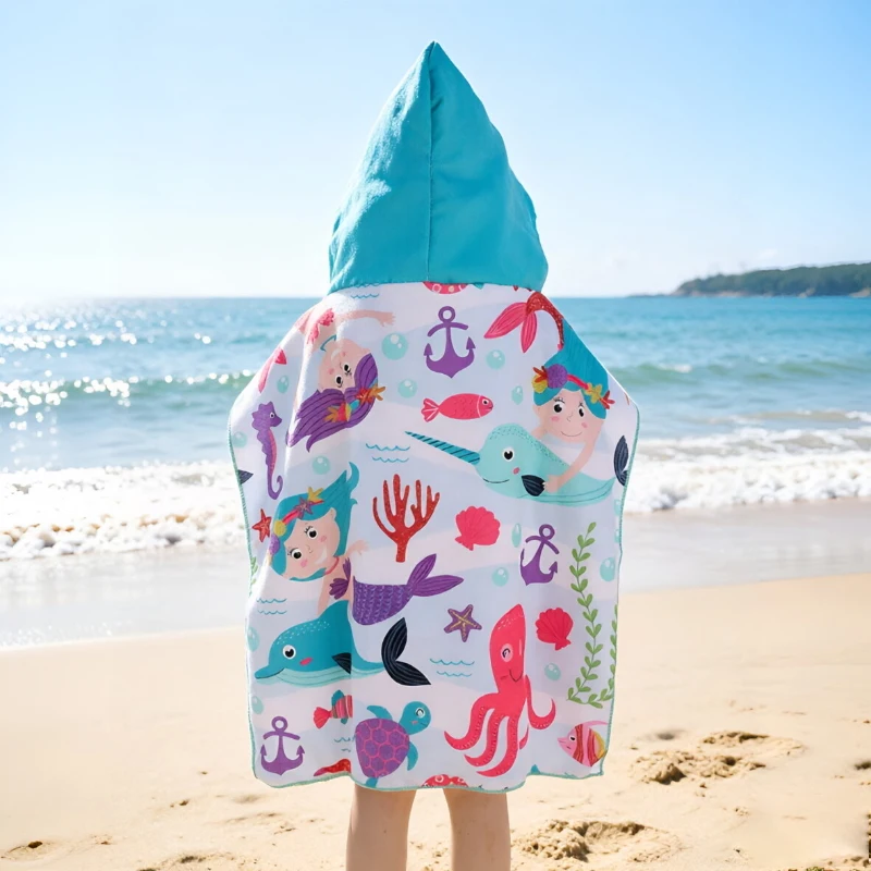 Summer baby and children's bathrobes sports quick drying absorbent wipes portable travel beach towels