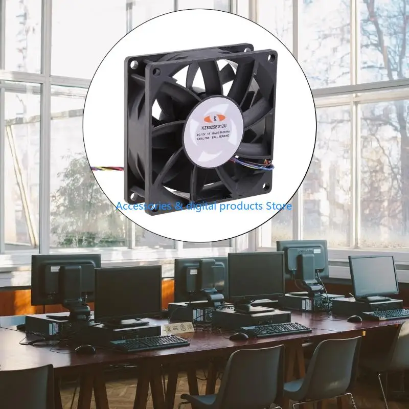 77JD Cooling Capacity for Fan Dual Speed Silent Automatic Temperature Control 80mm