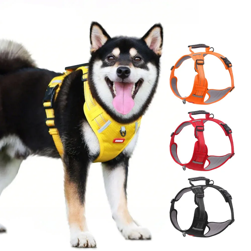

Dog Leash Vest Adjustable Small & Medium Dog Harness Anti-Bursting & Anti-breakaway Summer Reflective Dog Vest Pet Supplies