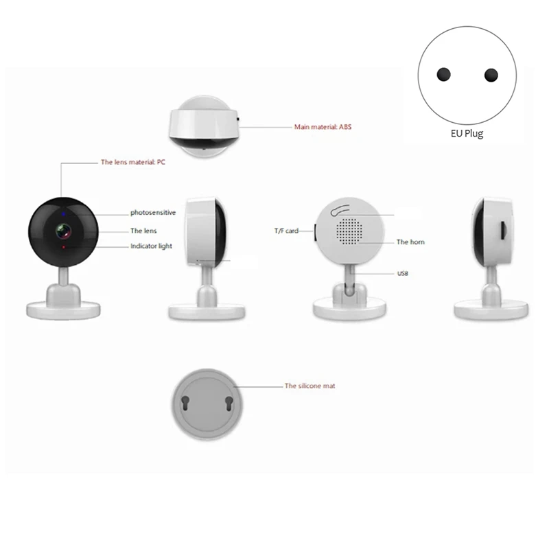 A22R-Camera Tuya Wifi per interni, Baby Monitor, Mini telecamera wireless per la sicurezza domestica Smart Life, CCTV IP, audio bidirezionale